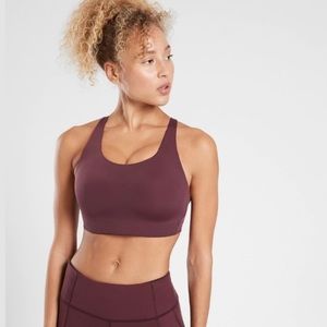 ATHLETA Racerback High Impact Sports Bra in Burgundy Size 32DD